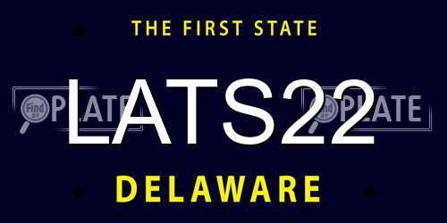 LATS22 Delaware License Plate
