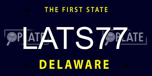 LATS77 Delaware License Plate