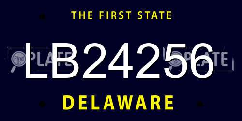LB24256 Delaware License Plate