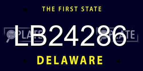 LB24286 Delaware License Plate
