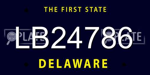 LB24786 Delaware License Plate