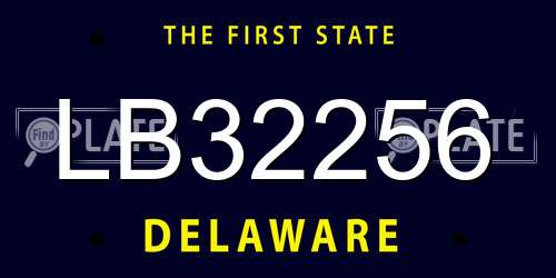 LB32256 Delaware License Plate