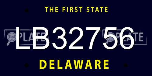 LB32756 Delaware License Plate