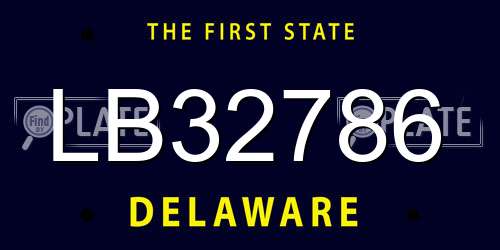 LB32786 Delaware License Plate