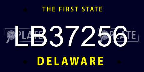 LB37256 Delaware License Plate
