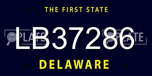 LB37286 Delaware License Plate
