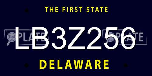 LB3Z256 Delaware License Plate