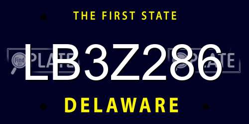 LB3Z286 Delaware License Plate
