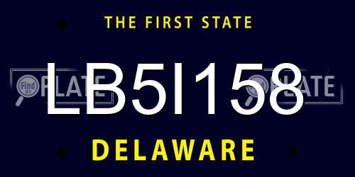 LB5I158 Delaware License Plate
