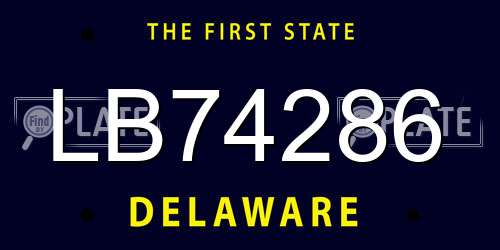 LB74286 Delaware License Plate