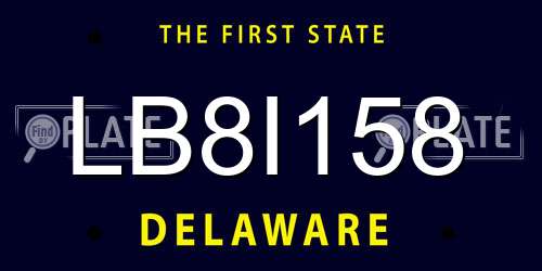 LB8I158 Delaware License Plate