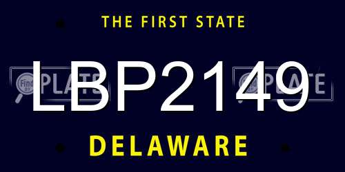 LBP2149 Delaware License Plate
