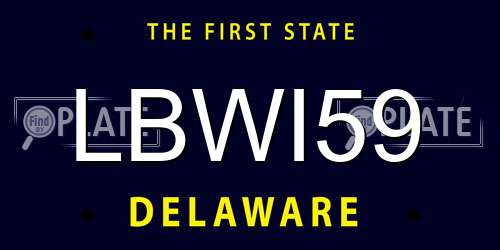 LBWI59 Delaware License Plate