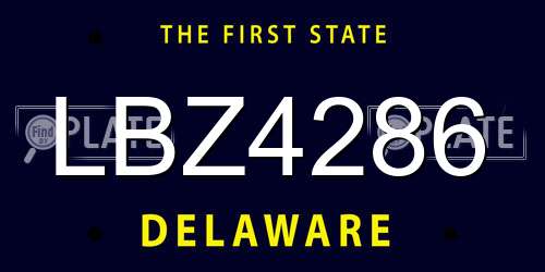 LBZ4286 Delaware License Plate