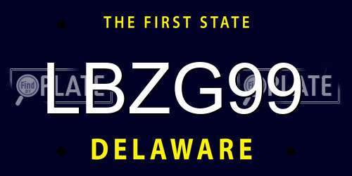 LBZG99 Delaware License Plate