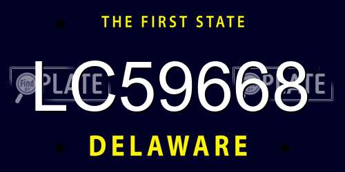 LC59668 Delaware License Plate