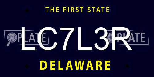 LC7L3R Delaware License Plate