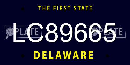 LC89665 Delaware License Plate