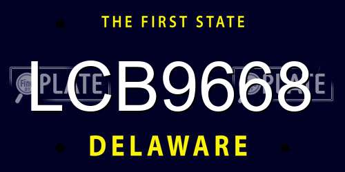LCB9668 Delaware License Plate