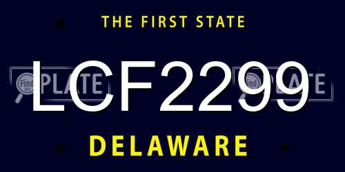 LCF2299 Delaware License Plate