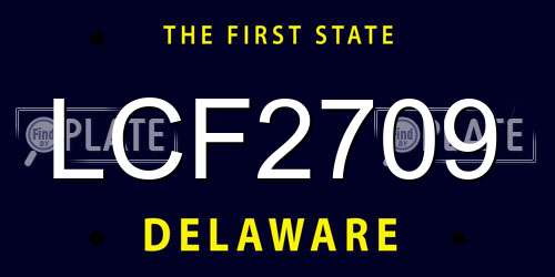 LCF2709 Delaware License Plate
