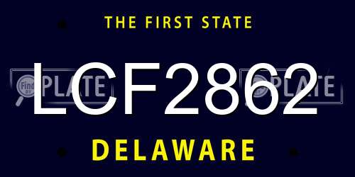 LCF2862 Delaware License Plate