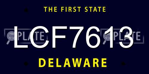 LCF7613 Delaware License Plate