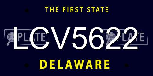LCV5622 Delaware License Plate