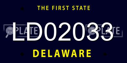 LD02033 Delaware License Plate