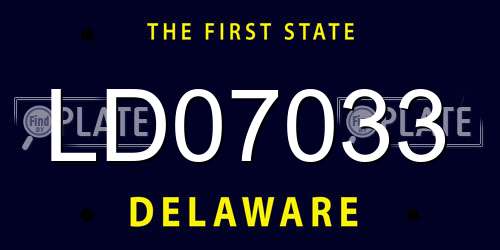 LD07033 Delaware License Plate
