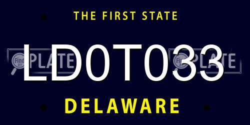LD0T033 Delaware License Plate
