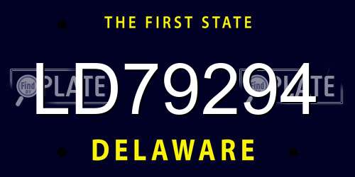 LD79294 Delaware License Plate