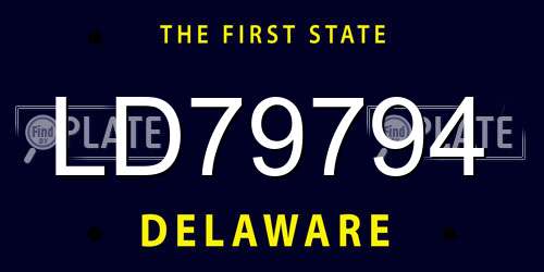 LD79794 Delaware License Plate