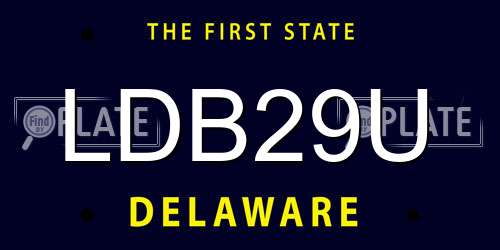 LDB29U Delaware License Plate