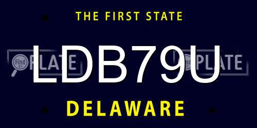 LDB79U Delaware License Plate