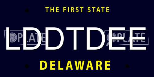 LDDTDEE Delaware License Plate