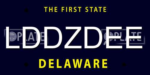 LDDZDEE Delaware License Plate