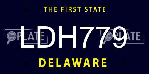LDH779 Delaware License Plate