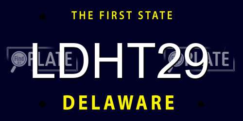 LDHT29 Delaware License Plate