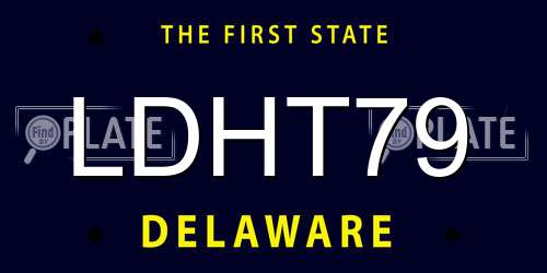 LDHT79 Delaware License Plate