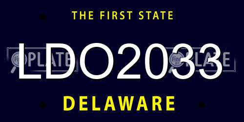 LDO2033 Delaware License Plate