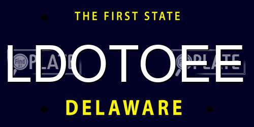 LDOTOEE Delaware License Plate