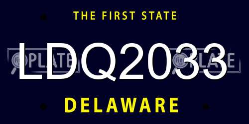 LDQ2033 Delaware License Plate