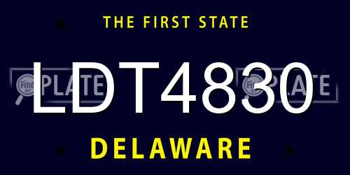 LDT4830 Delaware License Plate