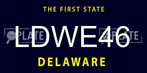LDWE46 Delaware License Plate