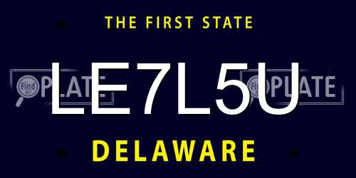 LE7L5U Delaware License Plate