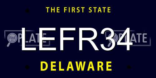 LEFR34 Delaware License Plate