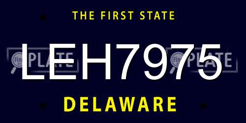 LEH7975 Delaware License Plate