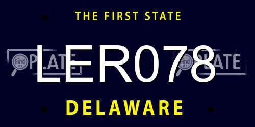LER078 Delaware License Plate