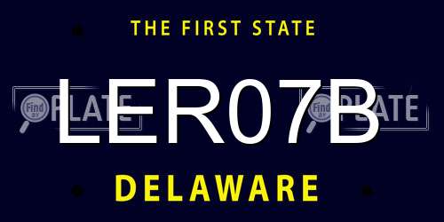 LER07B Delaware License Plate